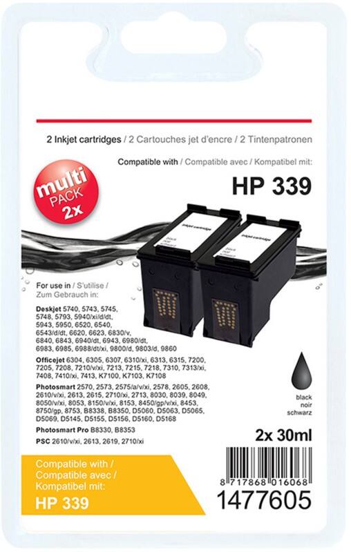 Viking 339 Kompatibel HP Tintenpatrone C8767E Schwarz Duopack 2 Stück