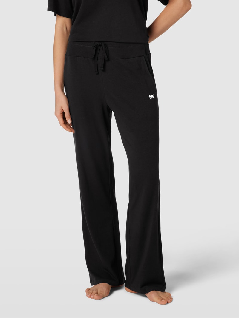 Loungehose mit elastischem Bund in schwarz