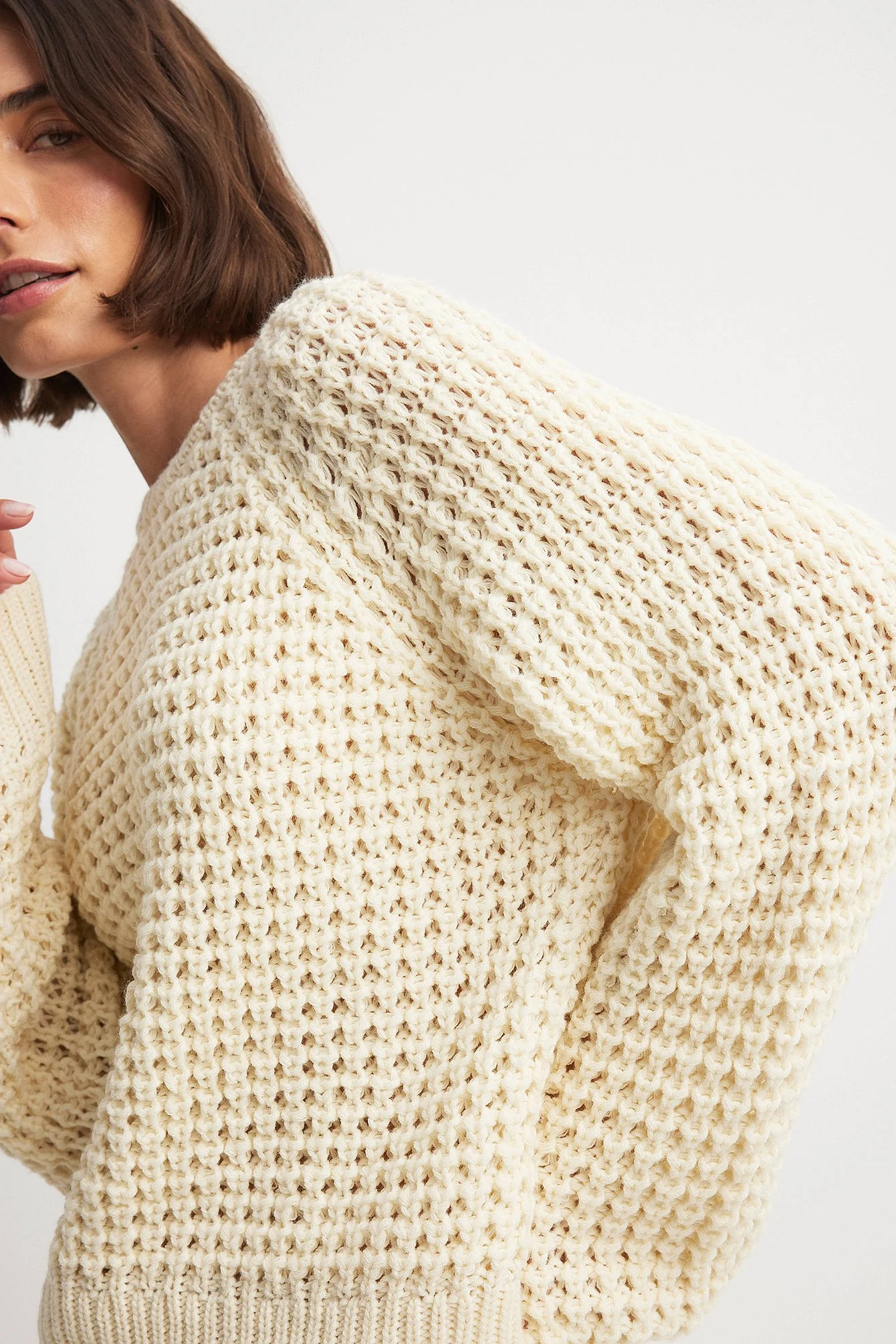 Rundhalsausschnitt Strickpullover