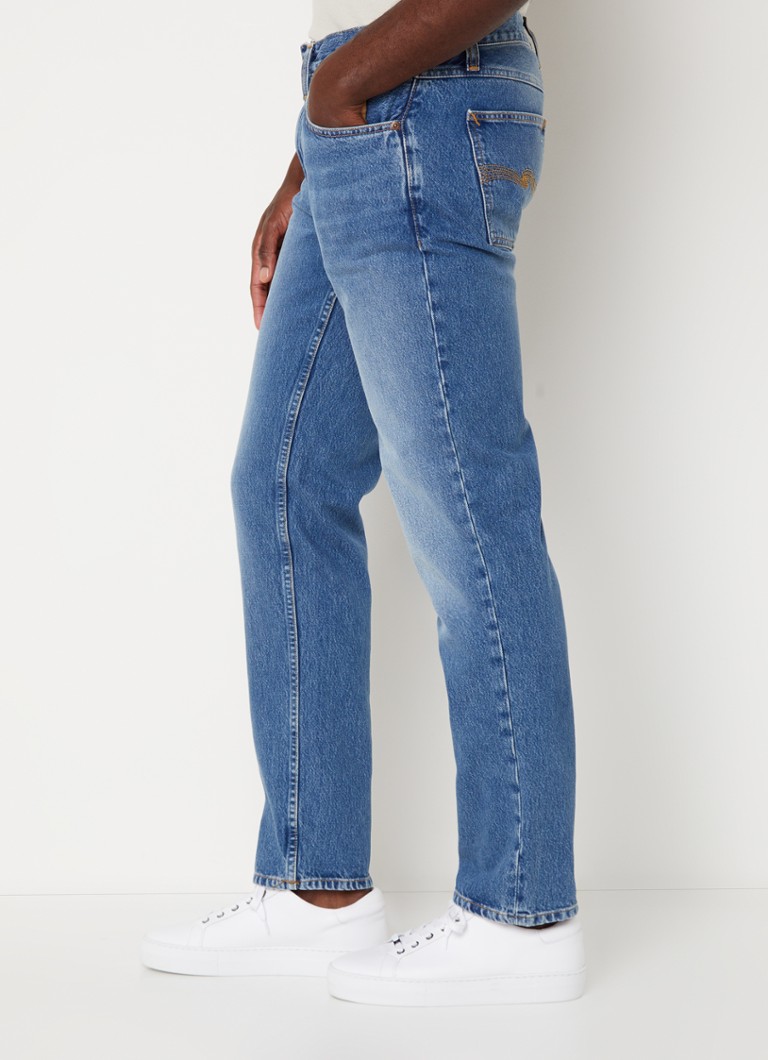Blugi cu croială dreaptă Nudie Jeans Gritty Jackson, decolorare medie