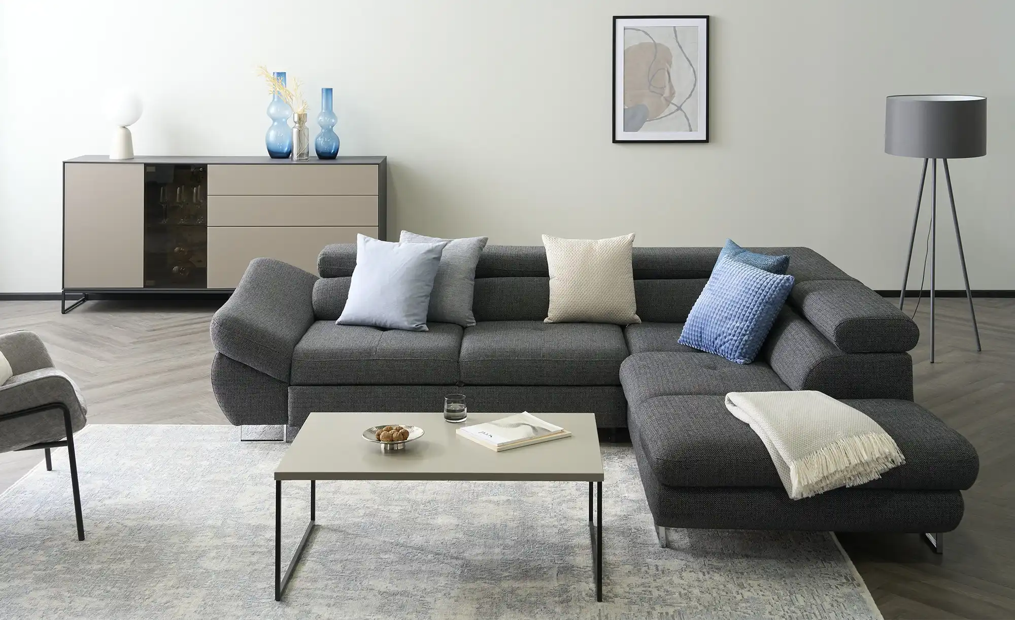 Twist Ecksofa aus Flachgewebe Fabio