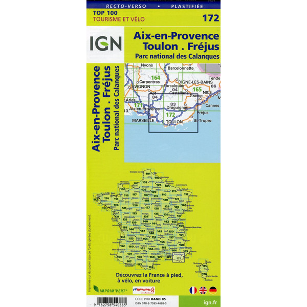 IGN 1 : 100 000 Toulon / Aix-En-Provence - Straßenkarte
