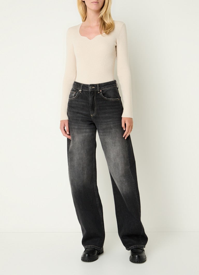 Benetton Rib-knit top with V-neck