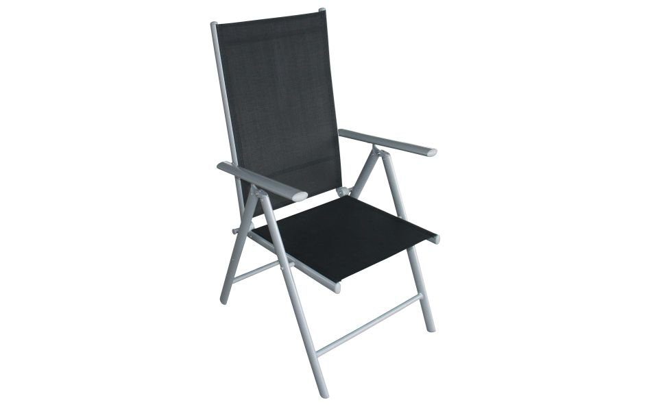 DEGAMO Garten-Essgruppe SORANO, (5-tlg), Tisch 70x125cm, Aluminium + Kunstholz + Kunstgewebe schwarz