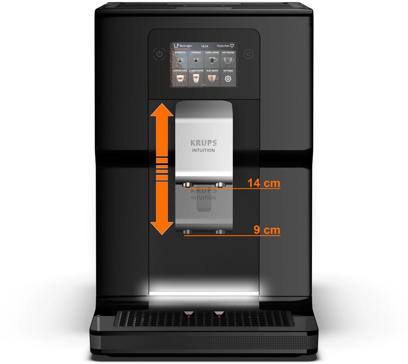 Krups Kaffeevollautomat EA8738 Intuition Preference, inkl. Milchbehälter, intuitives Lichtsystem, 11 Getränke, OTC-System