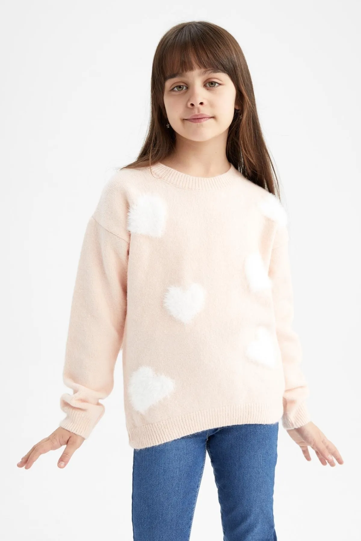 DeFacto  Standard-Fit-Pullover mit Rundhalsausschnitt für Mädchen