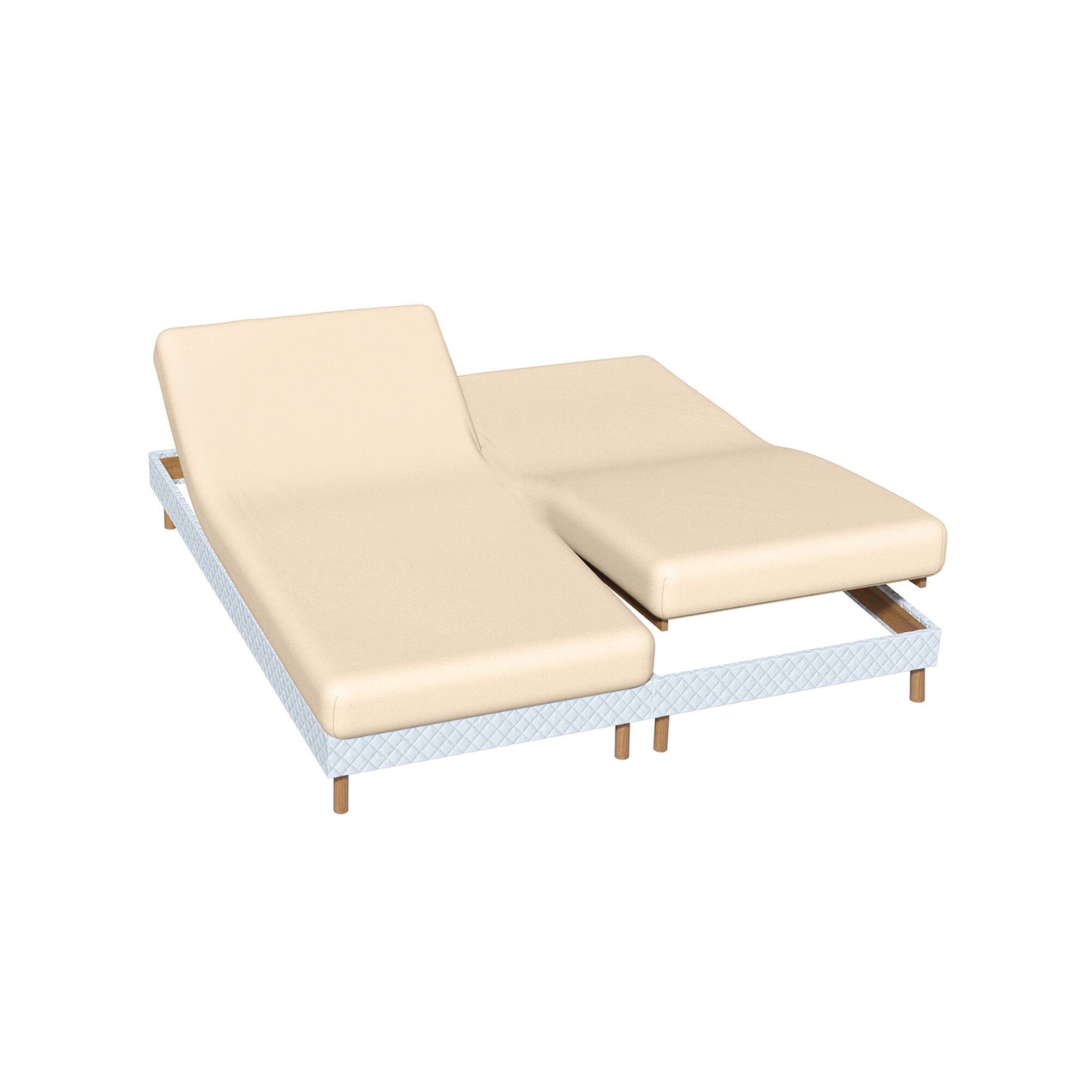 Drap-housse uni sommier articulé coton