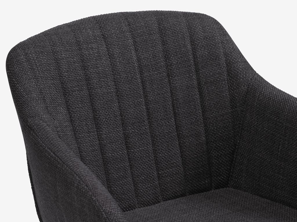 ADSLEV dining chair, anthracite-gray/black fabric