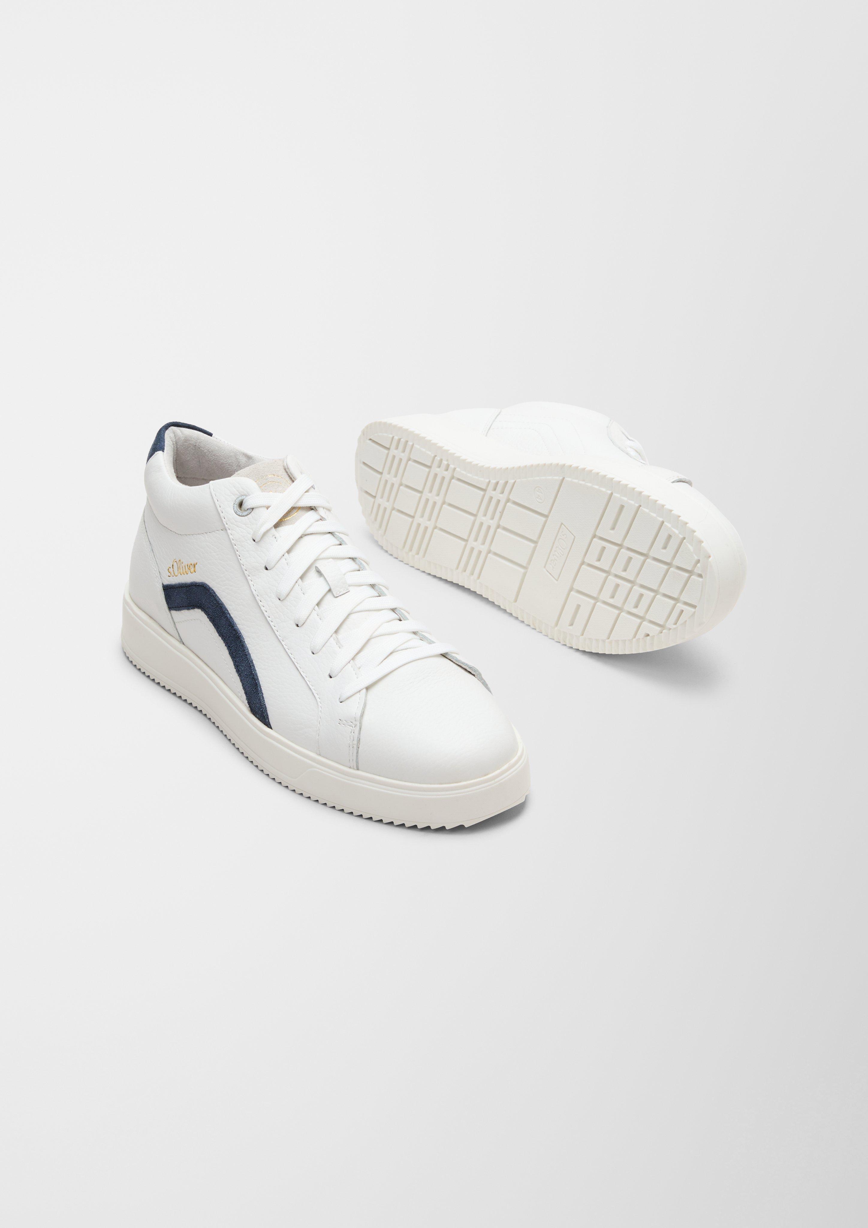 Leder-Sneaker mit Kontrast-Details  6007269-100