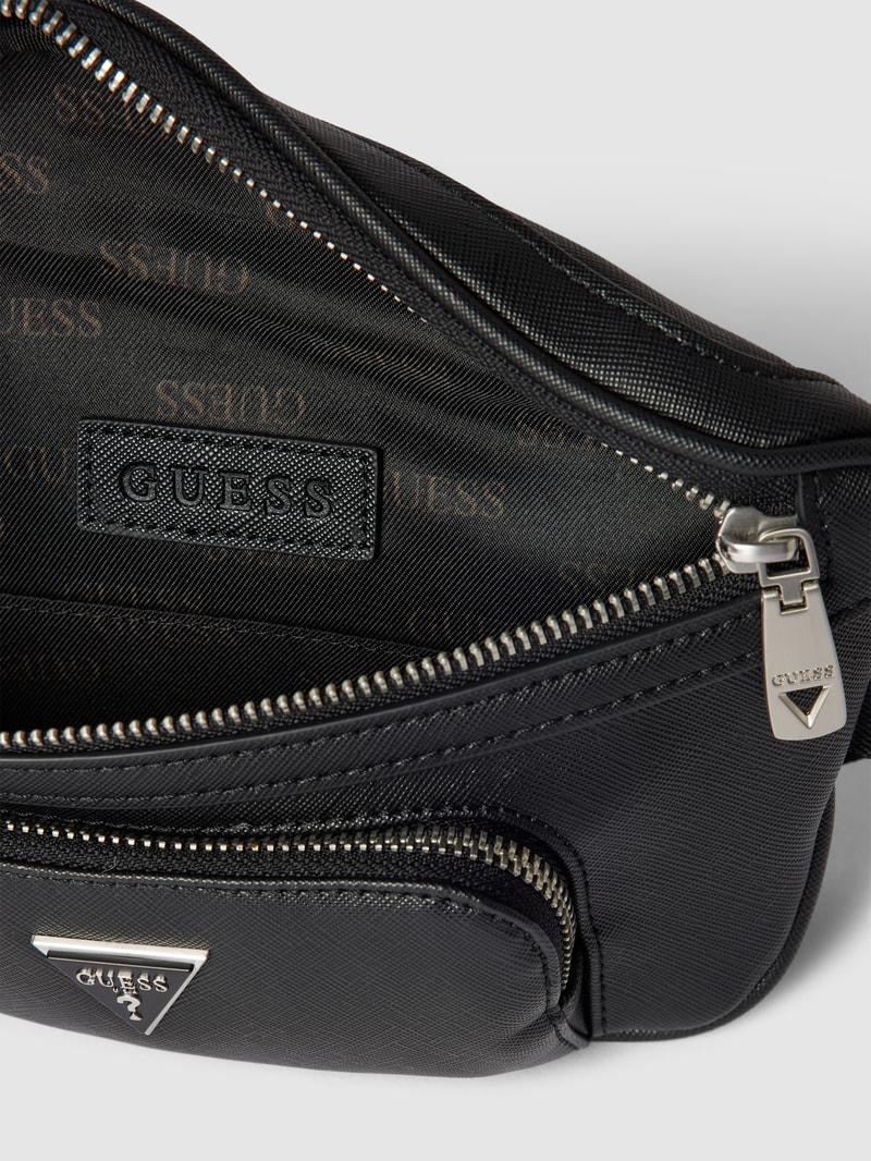 Bauchtasche mit Label-Patch in schwarz