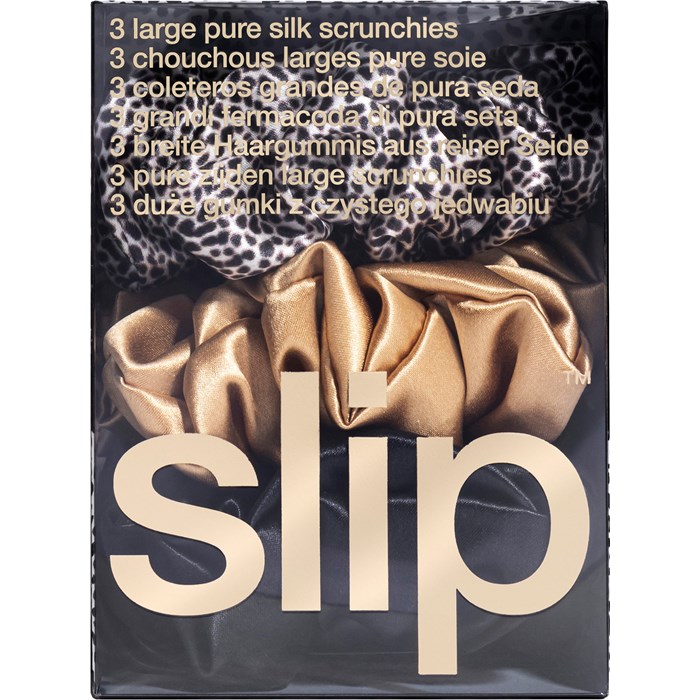 Pure Silk Large Hair Scrunchies Leopard Mix