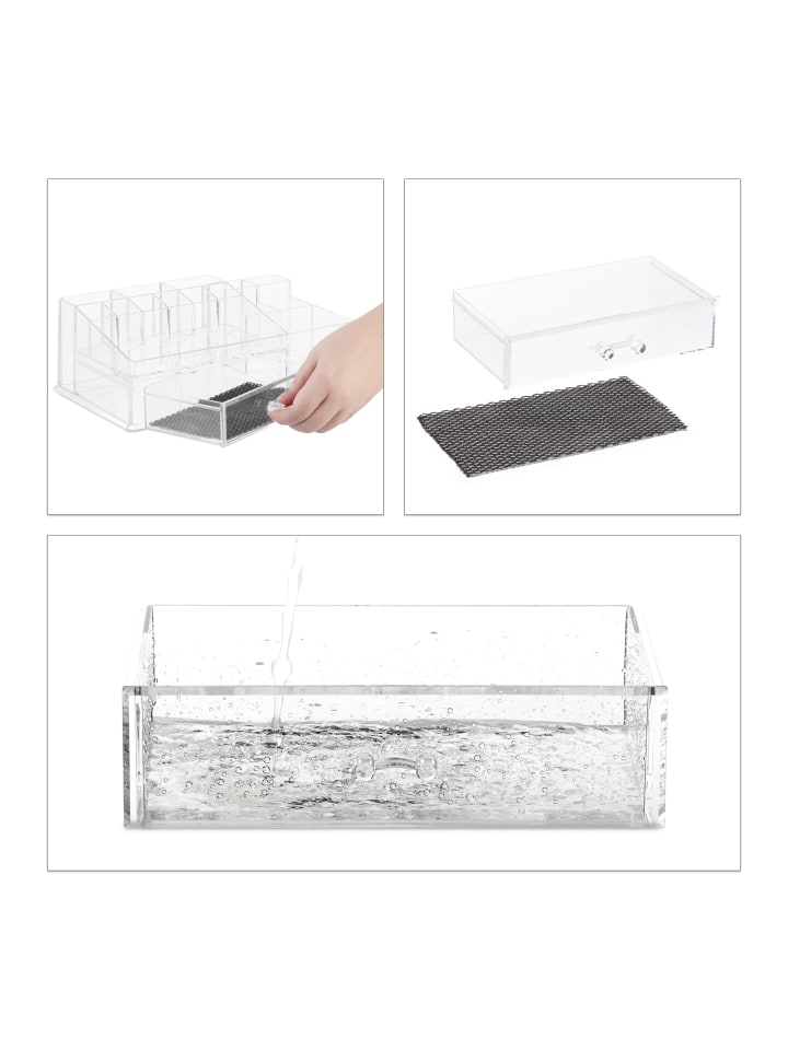 relaxdays Makeup Organizer in Transparent günstig kaufen onesize