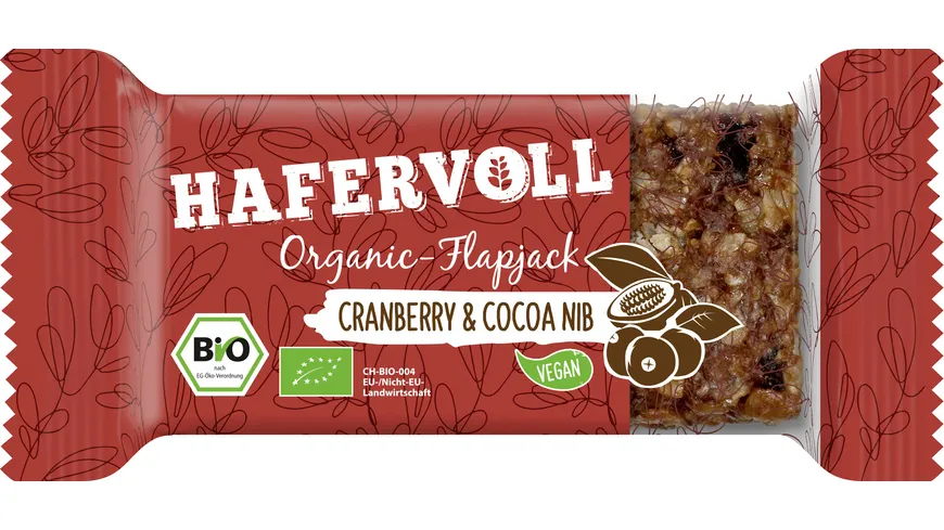 HAFERVOLL Bio Flapjack Cranberry & Cocoa Nib 60 g