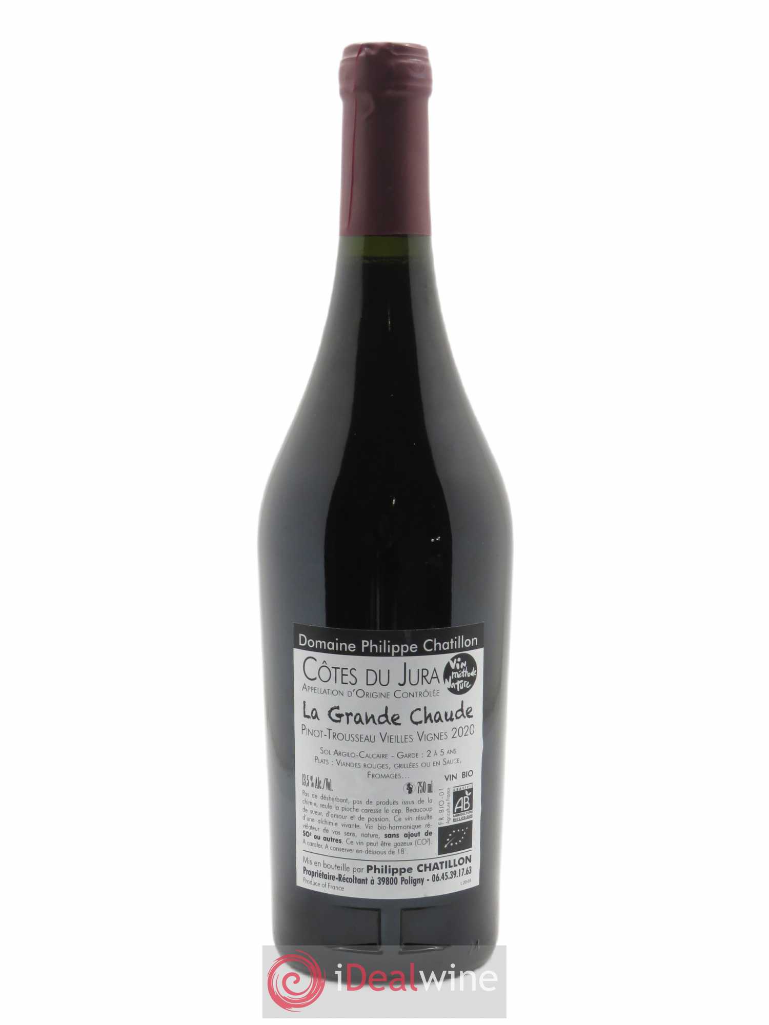 Côtes du Jura La Grande Chaude Philippe Chatillon  2020 - Lot de 1 Bouteille