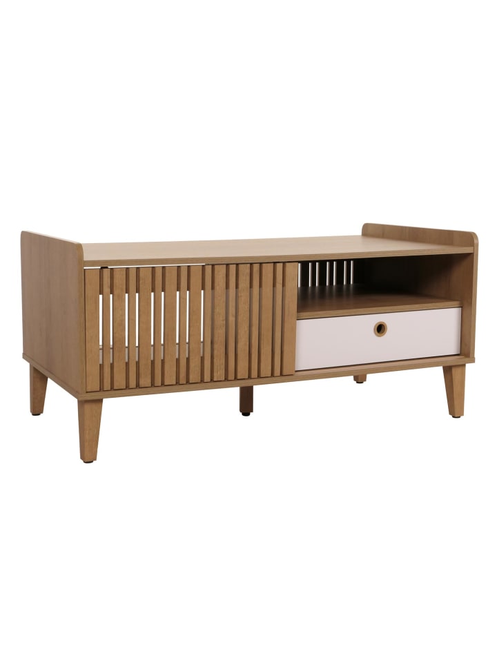 MCW Couchtisch M48, Natur, Schublade weiß günstig kaufen onesize