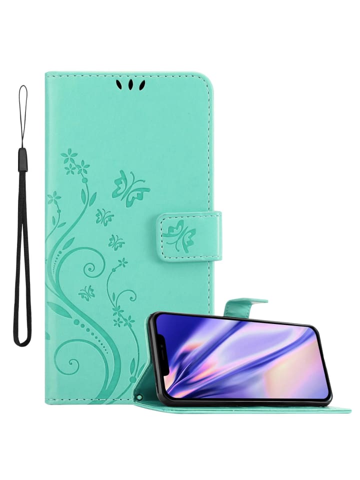 cadorabo Hülle für Apple iPhone 13 Blumen Design in FLORAL TÜRKIS günstig kaufen onesize