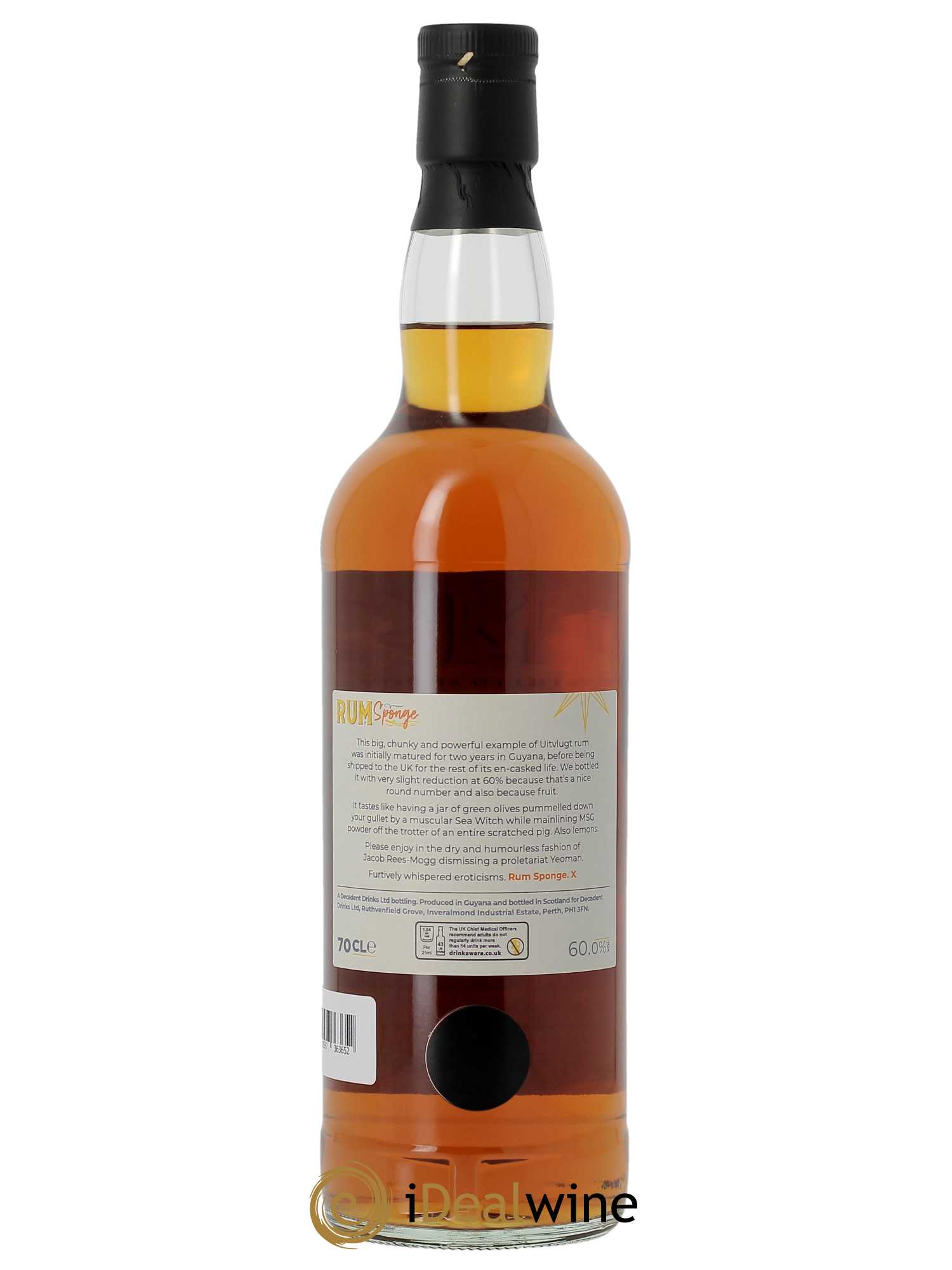 Whisky Uitvlugt 25 ans 1998 Edition No. 12 Rum Sponge D.D. (70cl) 1998 - Lot de 1 Bouteille