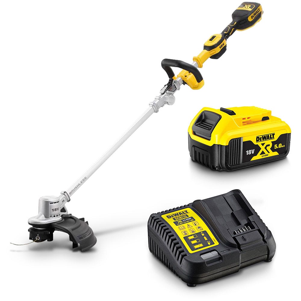 DEWALT 18V XR 1 x 5.0Ah Split Shaft Line Trimmer Kit DCMST561P1-XE