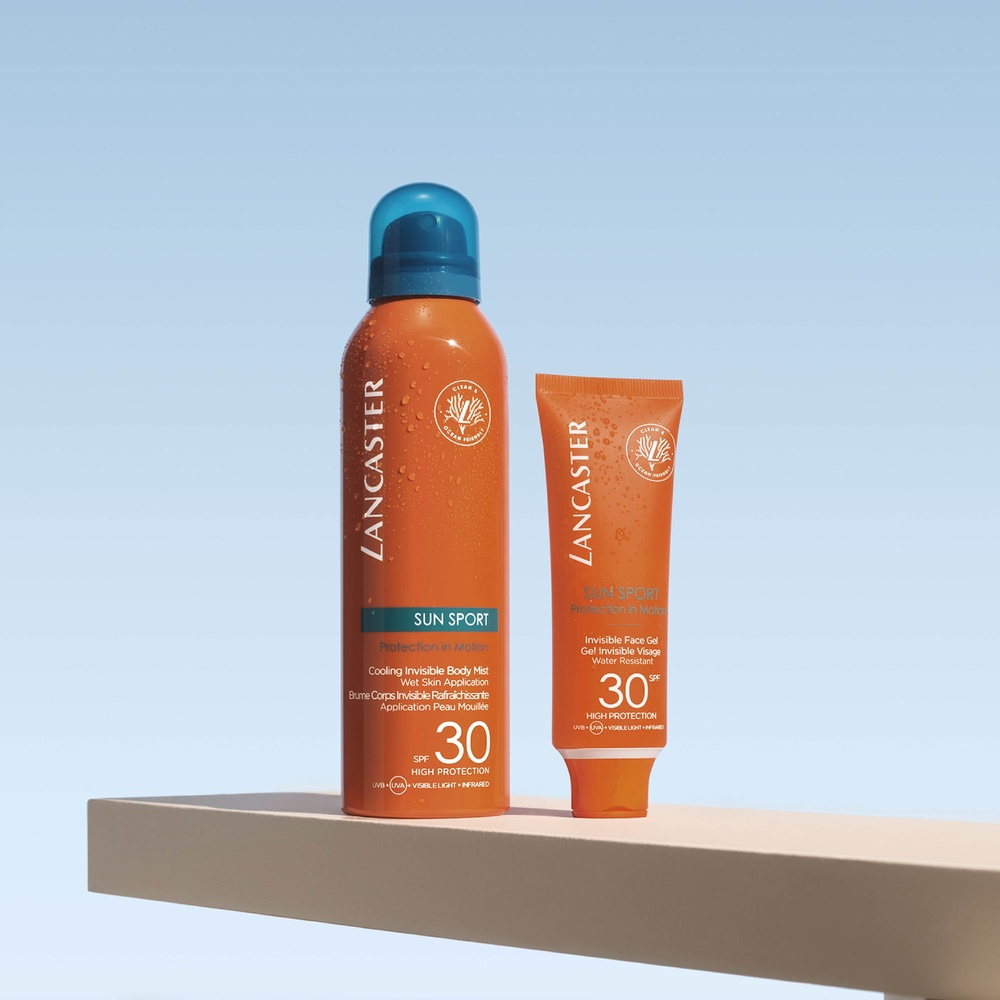 Lancaster Brume Invisible Rafraîchissante application peau mouillée SPF30 Brume Solaire SPF30