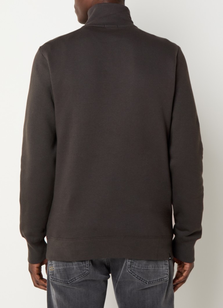 Denham Scissor sweater with half zip and logo