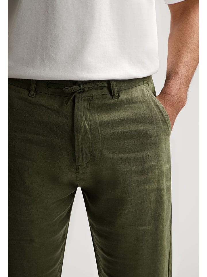 DSTREZZED Leinen-Chino in Khaki günstig kaufen