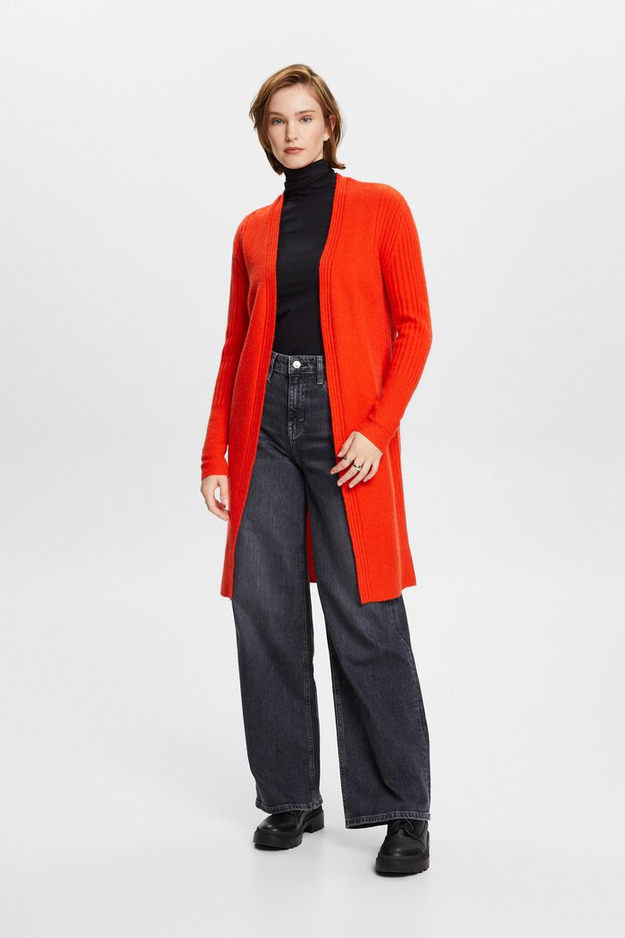 Langer Wollmix-Cardigan