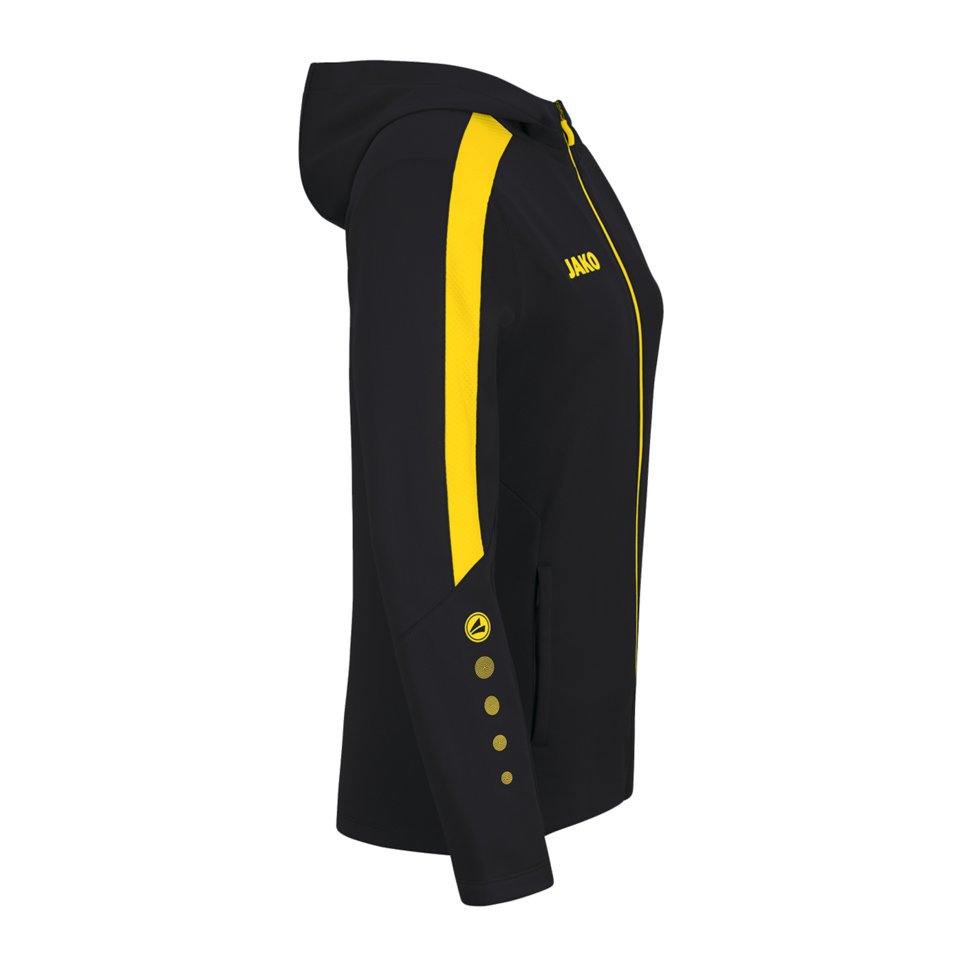 JAKO Power Kapuzenjacke Damen Schwarz Gelb F803
