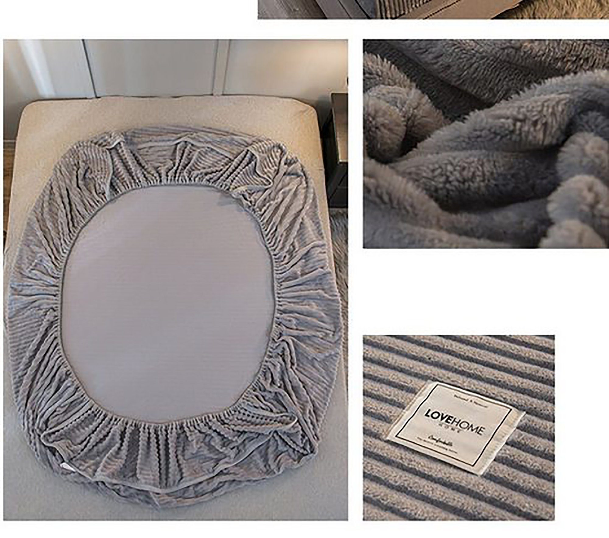 Matratzenschoner Spannbetttuch für Erwachsene 180*200cm verdickter Flanell KUGI, Warmer Matratzenbezug Crystal Samt Matratzenschutzbezug