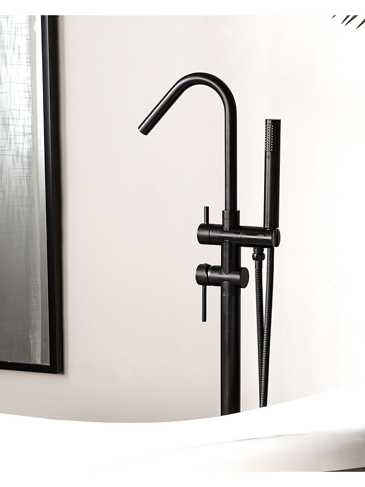 Beliani Wannenarmaturen VICTORIA in Schwarz - (W) 21 x (H) 118 x (L) 16 cm günstig kaufen onesize