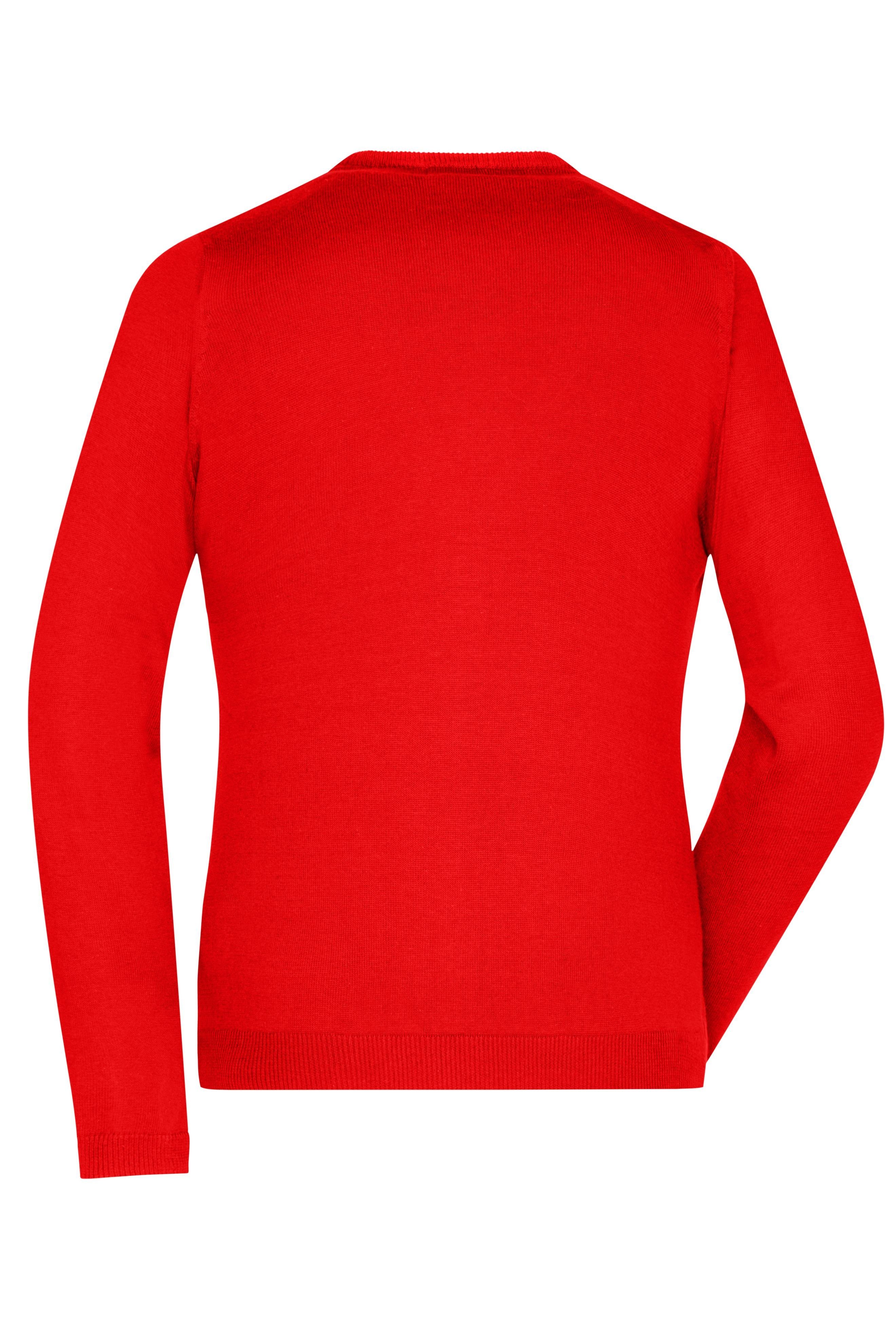 James & Nicholson Strickweste Damen Strickjacke mit V-Ausschnitt JN660 Angenehm weiches und wärmendes Baumwoll-Strickgewebe