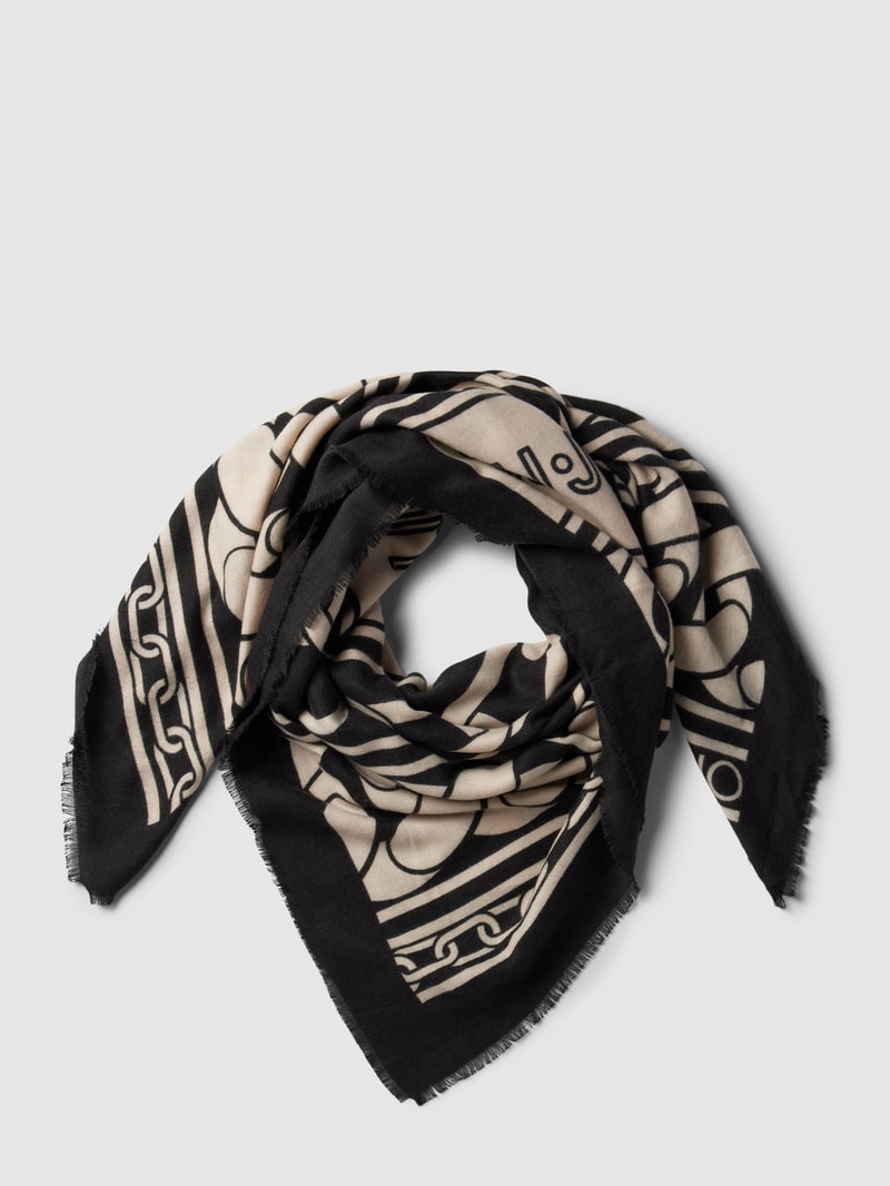 Schal mit Allover-Muster Modell 'Foulrad' in schwarz
