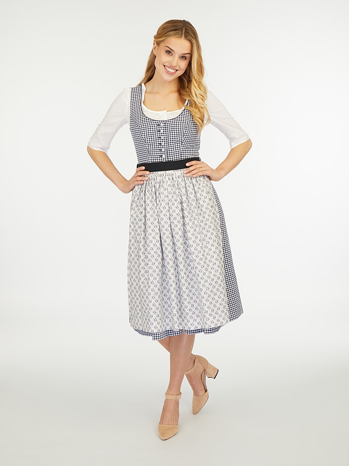 Berwin & Wolff Dirndl in Dunkelblau/ Weiß günstig kaufen