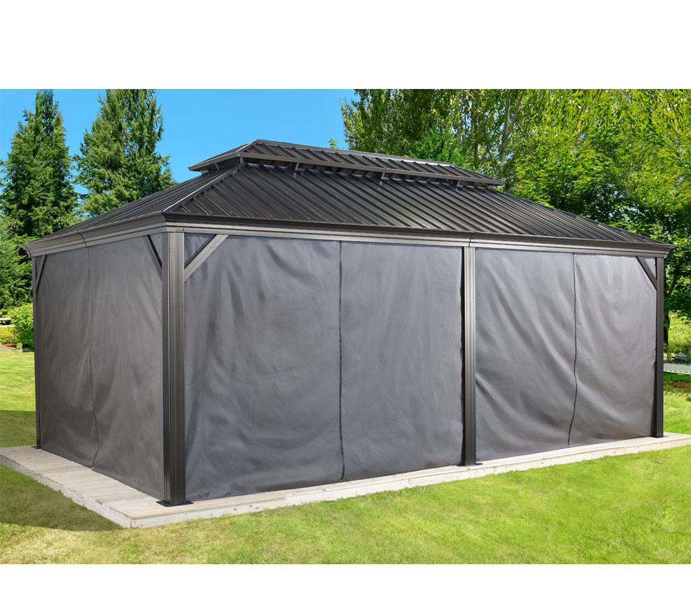 50NRTH Sojag Vorhänge Seitenteile für Pavillon Messina 12x20 dunkelgrau