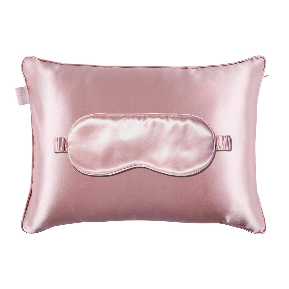slip coffret voyage slip pure soie - rose coffret voyage
