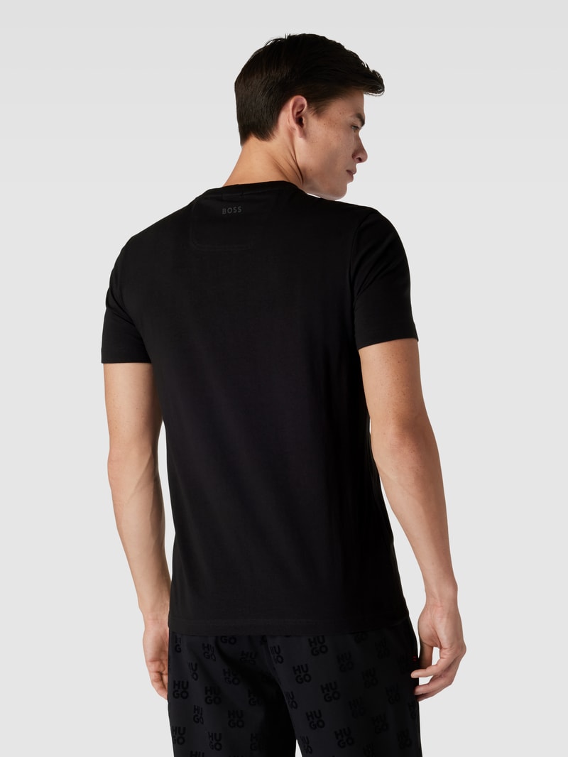 T-Shirt mit Label-Print und Rundhalsausschnitt in schwarz