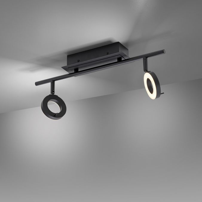 Paul Neuhaus 2-flg LED Deckenleuchte Sileda Anthrazit
