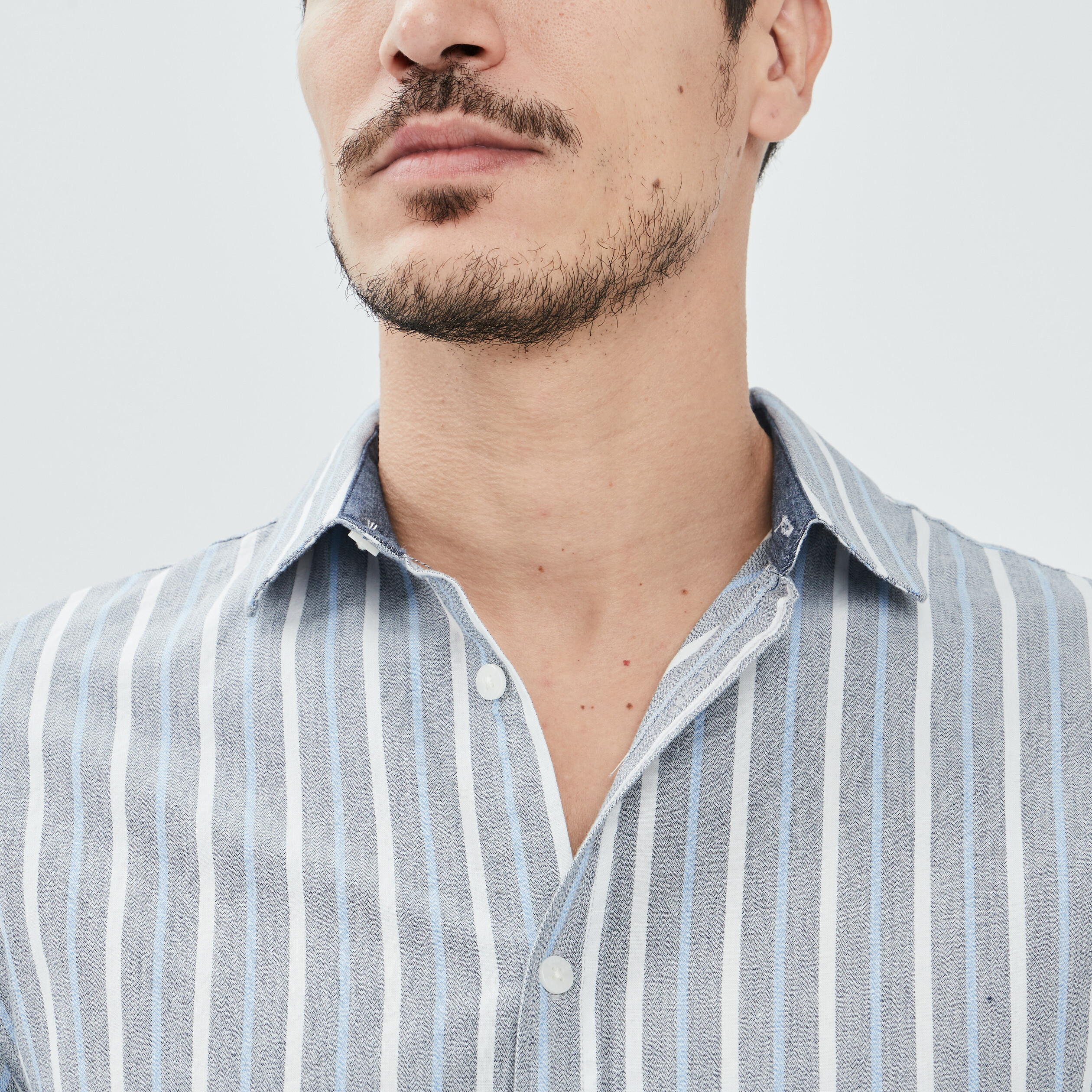 Chemise manches longues Creeks bleu homme | La Halle
