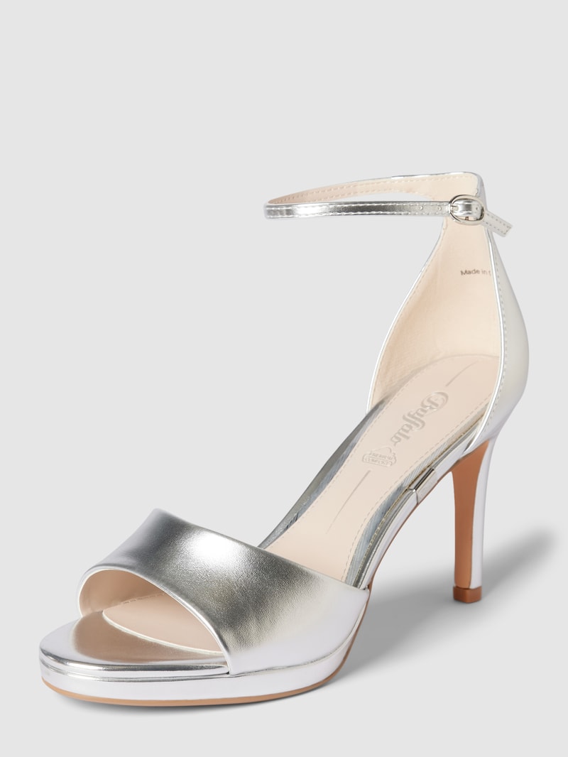 Sandalette mit Pfennigabsatz Modell 'RONJA' in silber