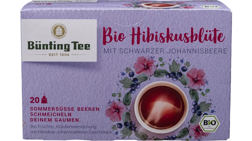 Bünting Tee Bio Teemischung Hibiskusblüte & Schwarze Johannisbeere 50 g
