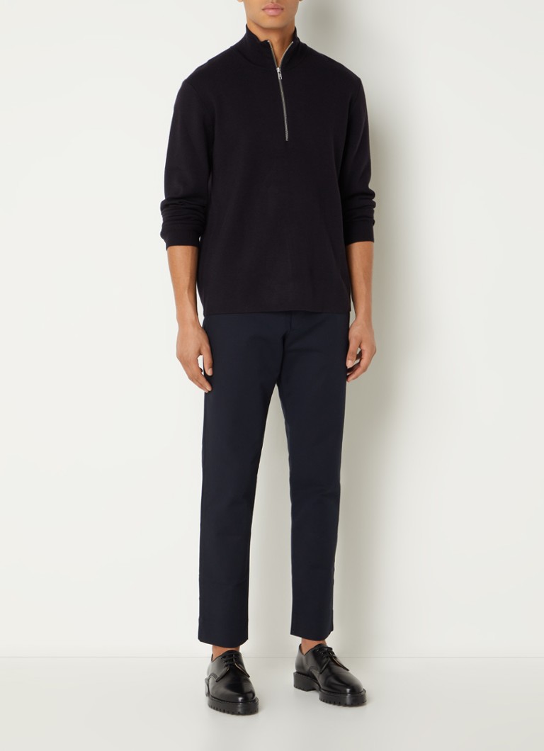 NN.07 Harald fine-knit sweater with half zip in wool blend