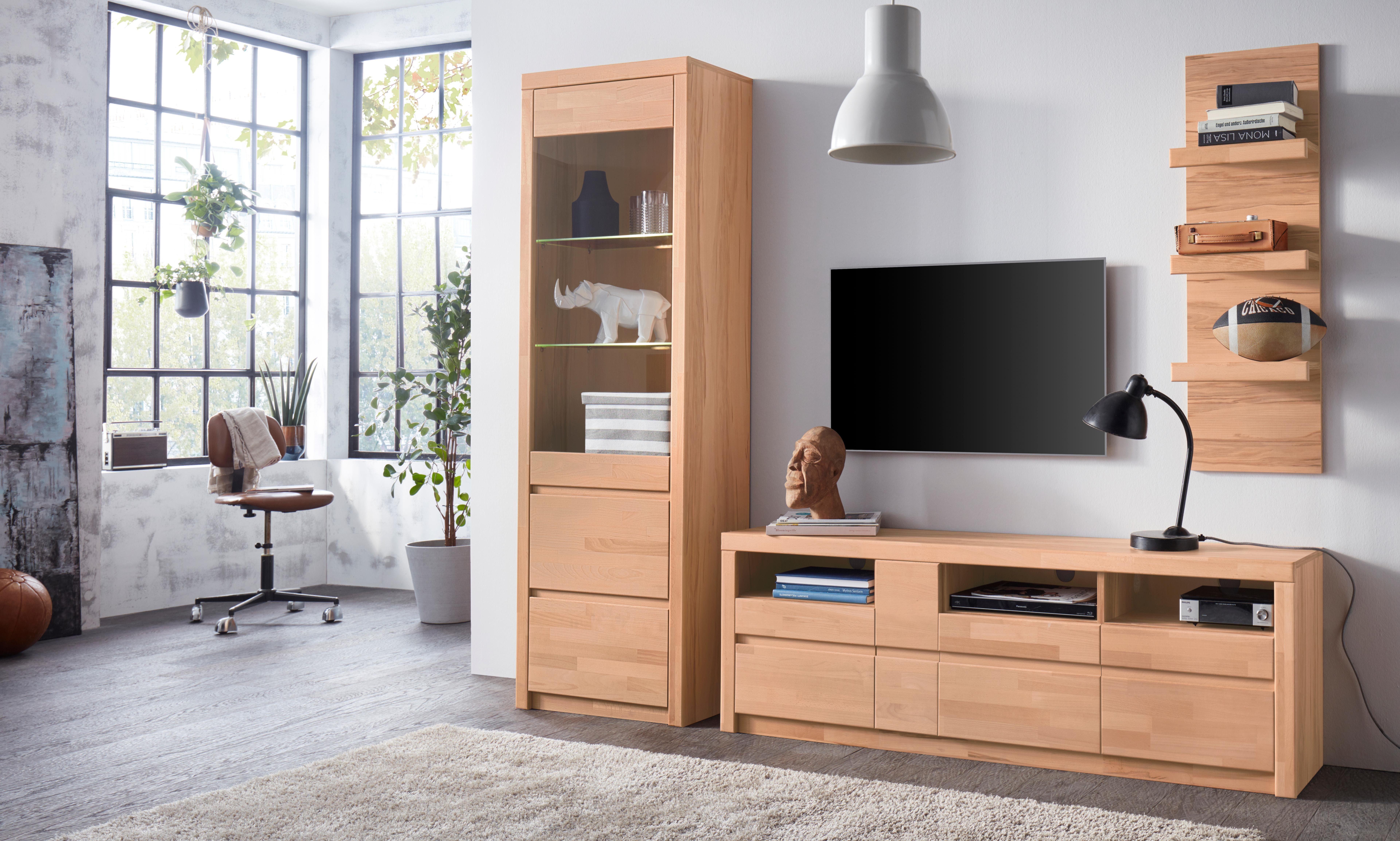 Woltra Wohnwand Silkeborg, (Set, 3-St), teilmassives Holz