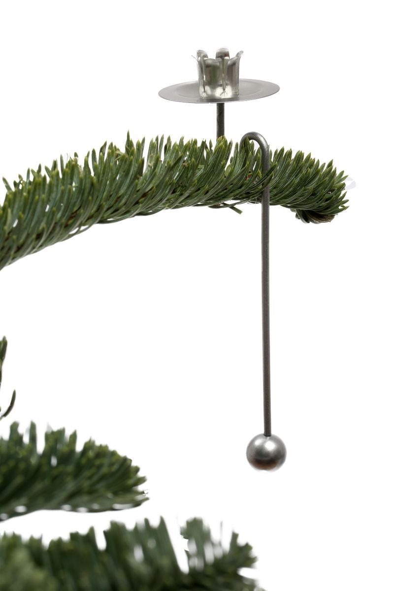hdg Christbaumschmuck Baumkerzenhalter Balancehalter silber (6-tlg), Pendelhalter aus Metall made in Germany