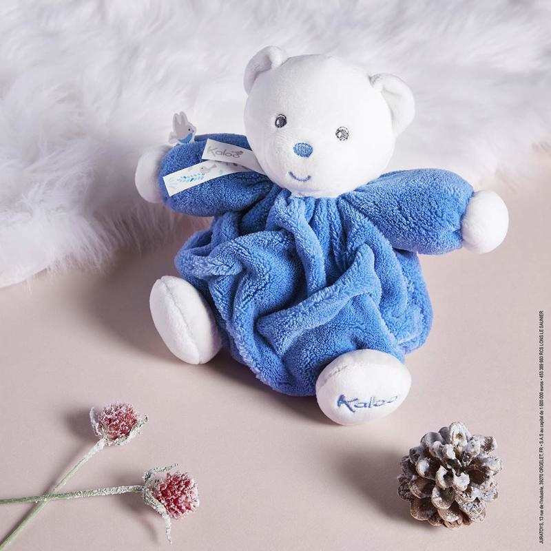 Peluche ourson Patapouf bleu océan Plume 18 cm Kaloo