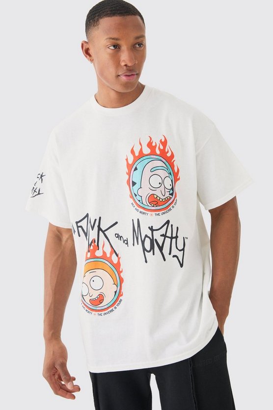 Oversize T-Shirt mit lizenziertem Rick & Morty Cartoon Print