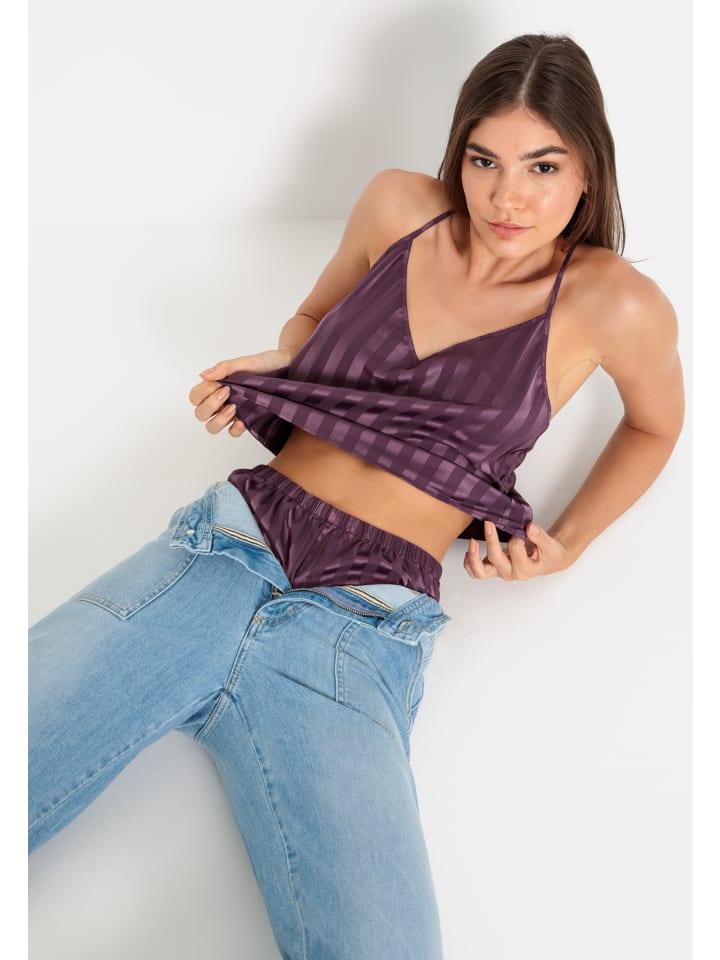 LSCN BY LASCANA Shorty in pflaume gestreift günstig kaufen