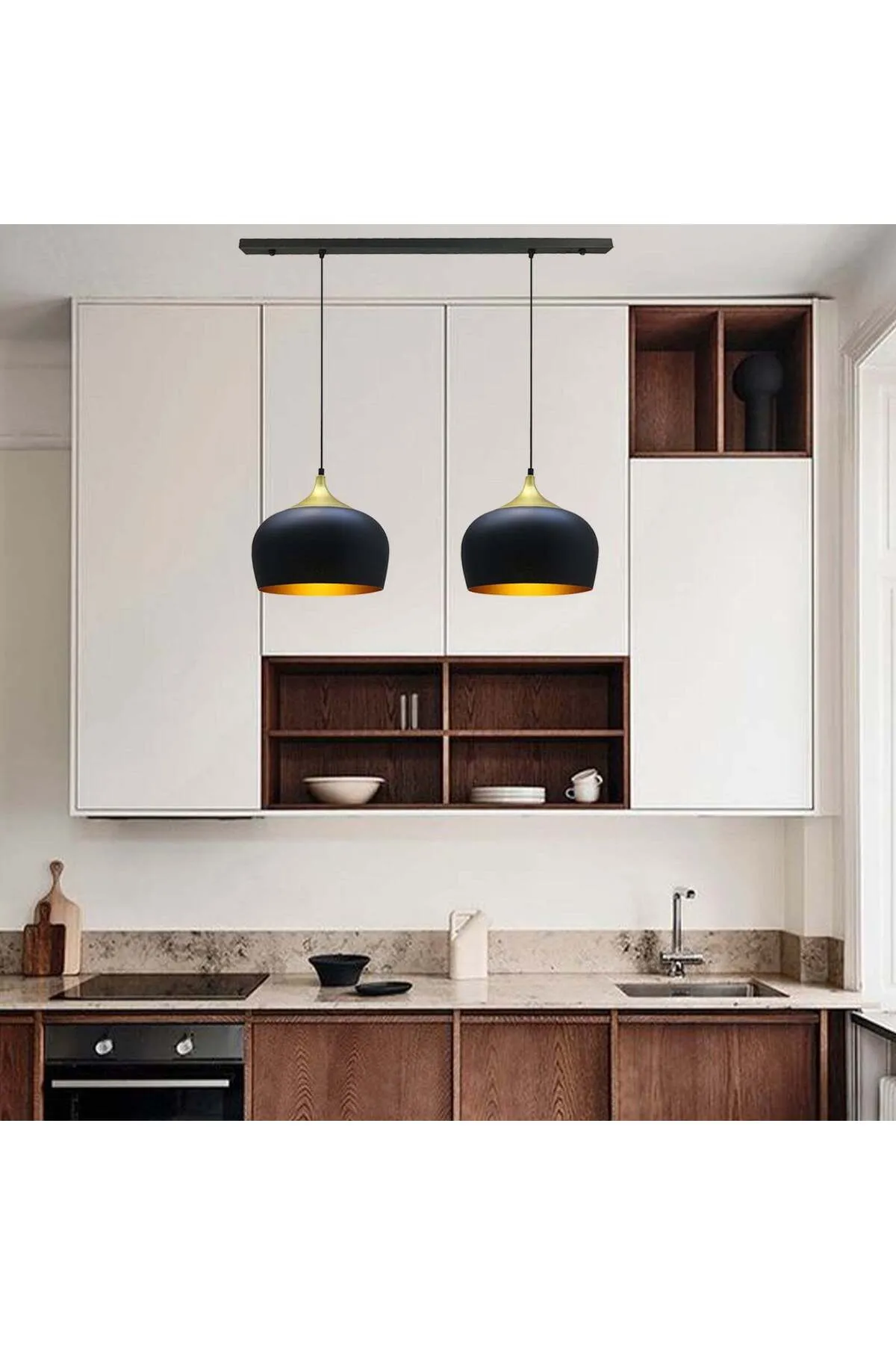 Bamyum  2x Hängelampe E27 Metall Set aus 2-3-4 Pendellampen Hängelampe Pendelleuchte
