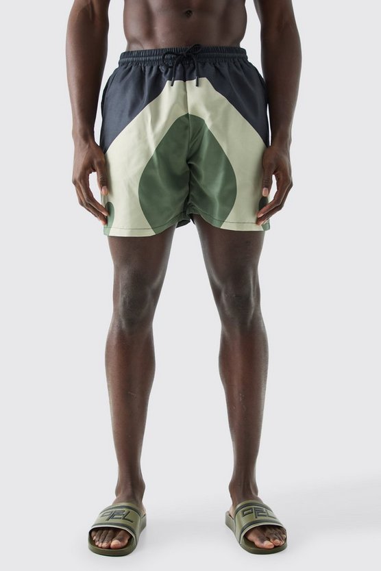 Mittellange Colorblock Badehose