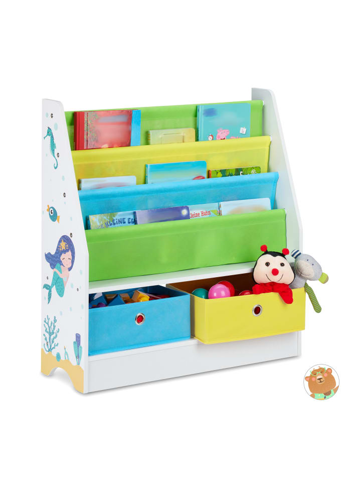 relaxdays Kinderregal Meer in Bunt - (B)71 x (H)74 x (T)23 cm günstig kaufen onesize