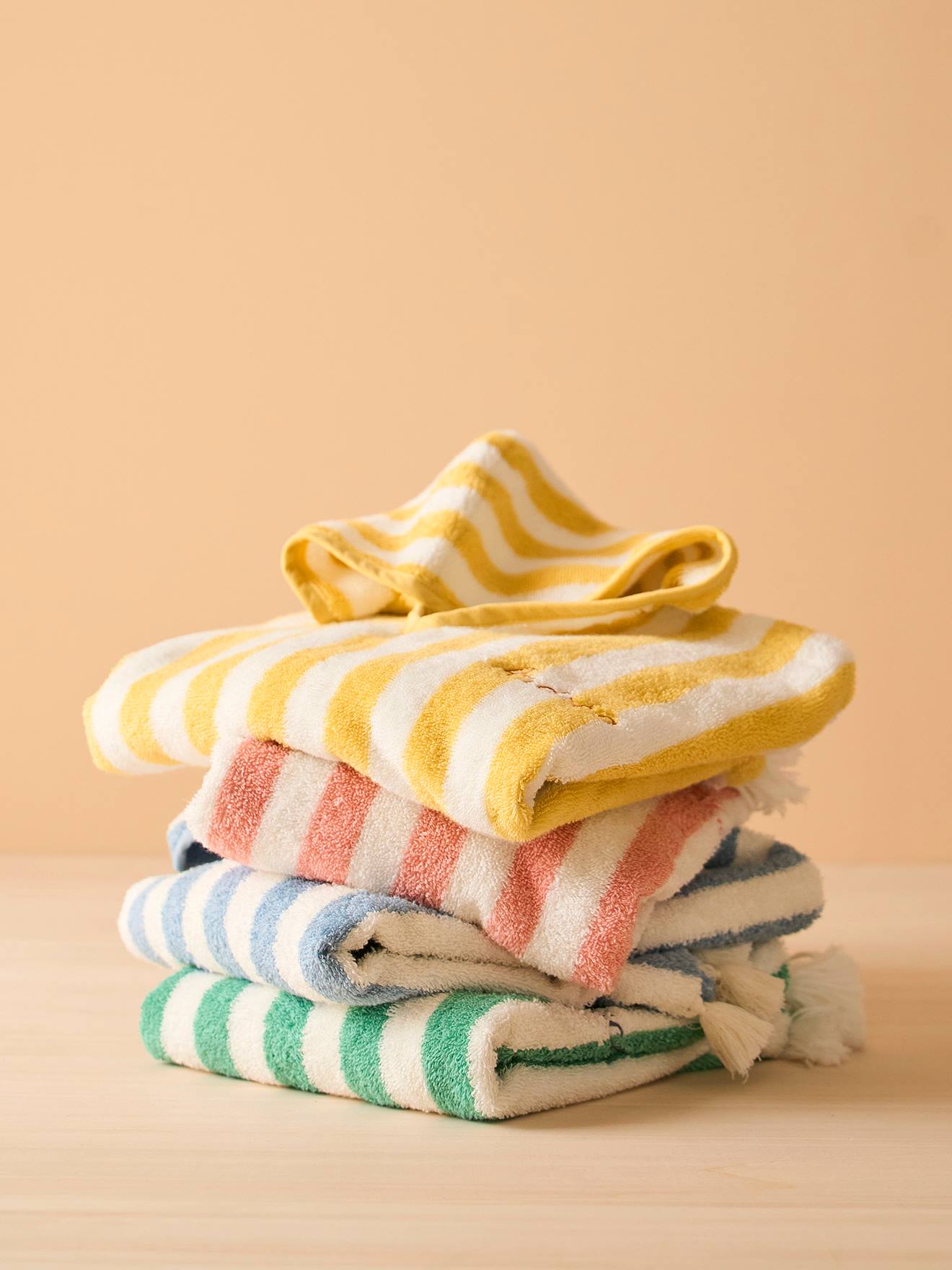 Vertbaudet Kinder Bade-Poncho, personalisierbar - grün