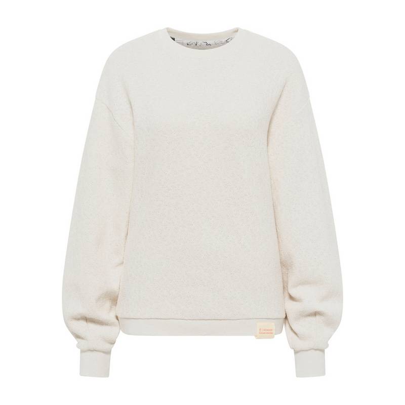 SOMWR Puffy Sleeve Sweater With Contrast Neck Rundhalspullover Damen